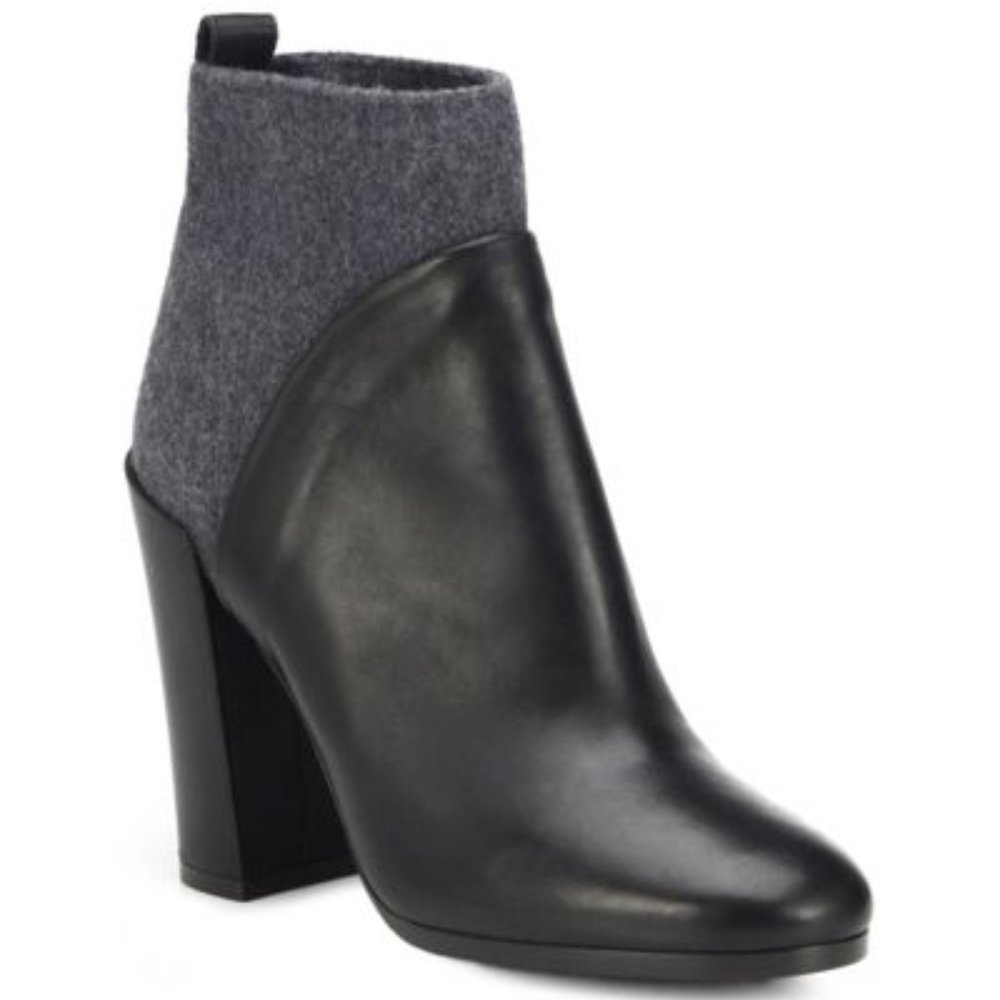 Vince Black & Gray Emerson Leather Ankle Bootie